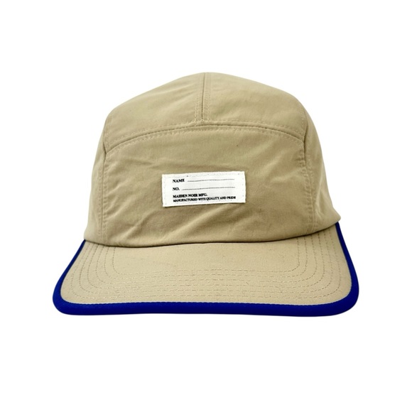 Maiden Noir Other - Maiden Noir Tan Beige & Royal Blue Five Panel Adjustable Camp Hat Cap